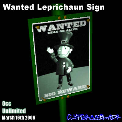 Wanted Leprichaun Sign thumbnail